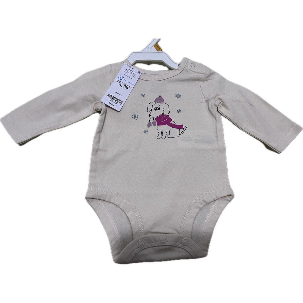 Carter's Girls Newborn Winter Long Sleeve  NWT Dog Print White
